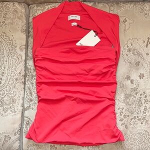 Aritzia Bold Red Gathered Top